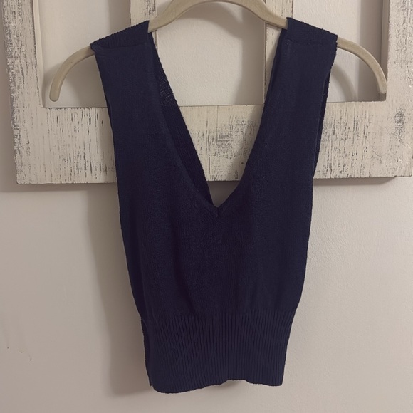 Moussy Vintage Knit Tank in Navy - Picture 3 of 7